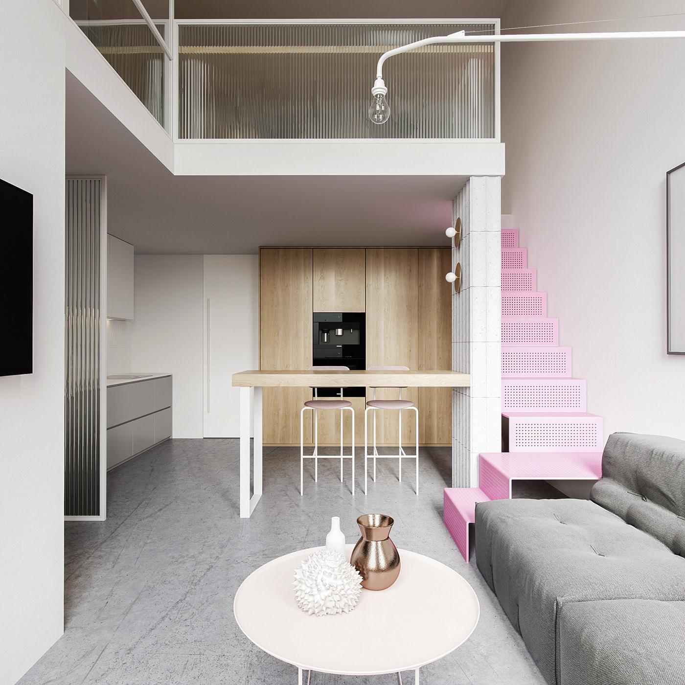為平淡空間增添亮眼一筆，參考這460呎Loft風小宅的粉色設計