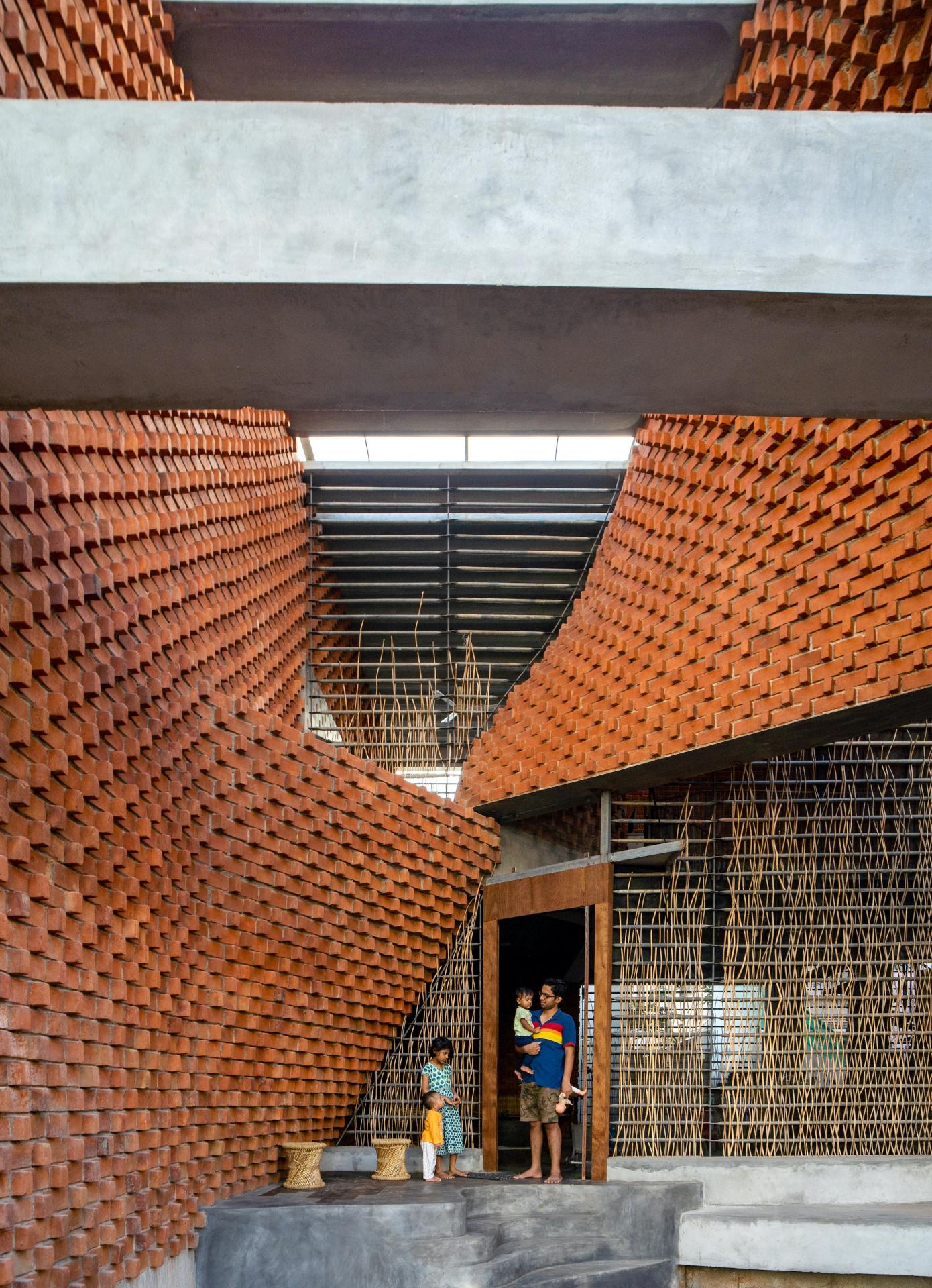Step Into A Home In India Composed Of Pirouetting Fired Brick Walls