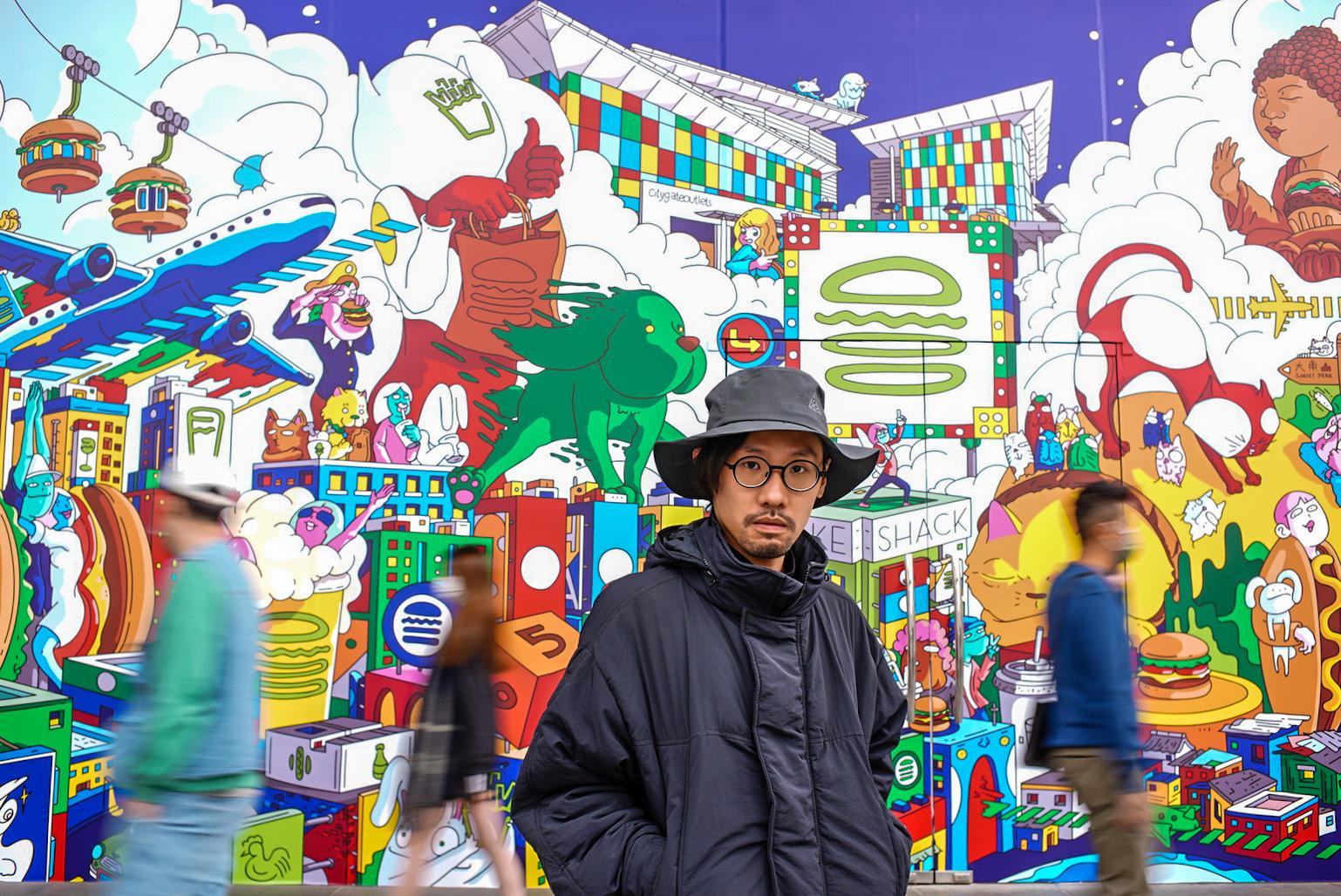 與香港藝術家聯乘合作，Shake Shack東涌店飛行棋牆身吸晴奪目