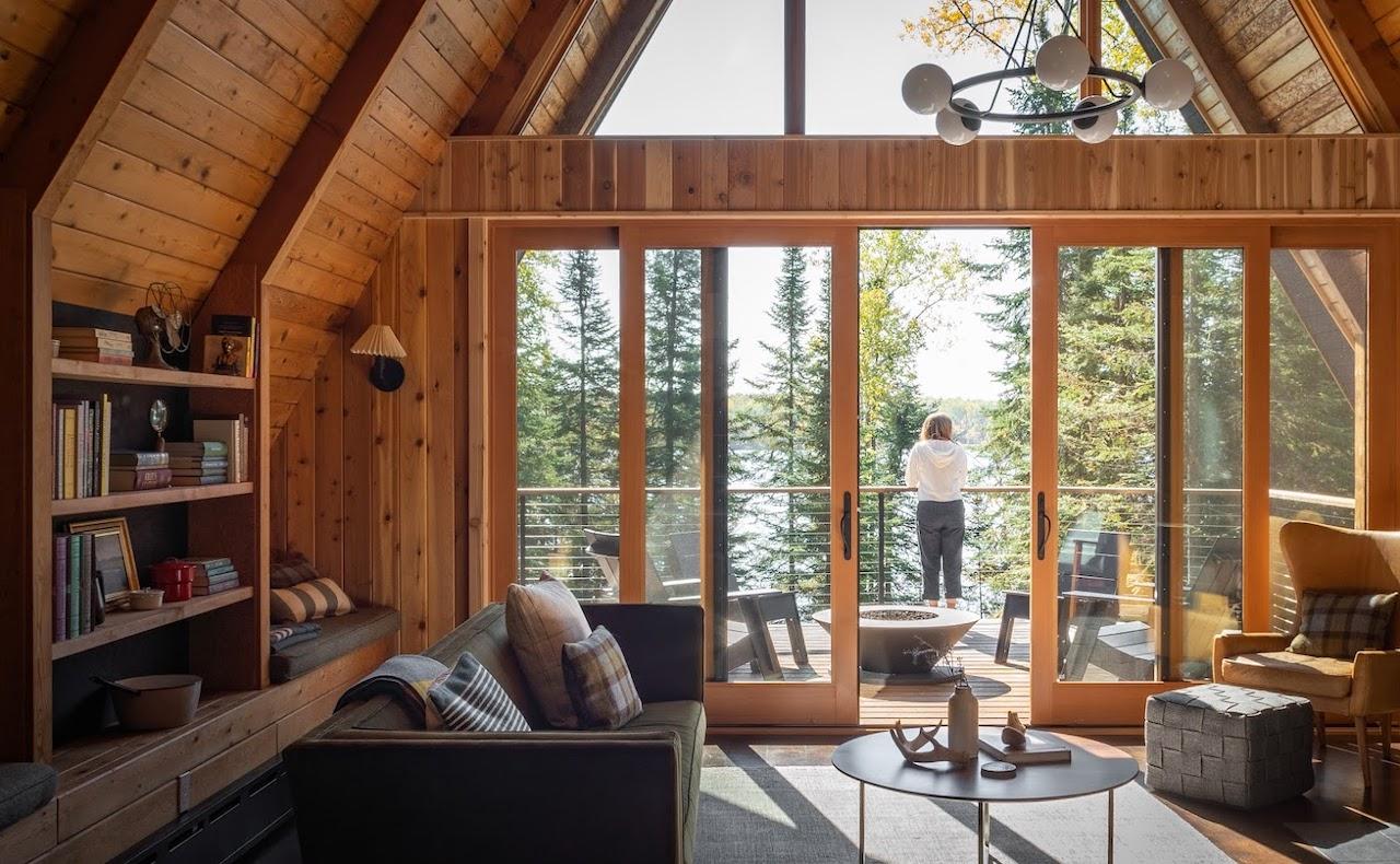 Into the Woods: The Transformation of a 70s A-Frame Cabin in Minnesota