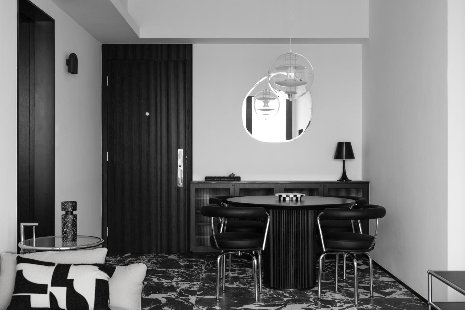 Inside a Bauhaus-inspired black and white bachelor's pad in Hong Kong