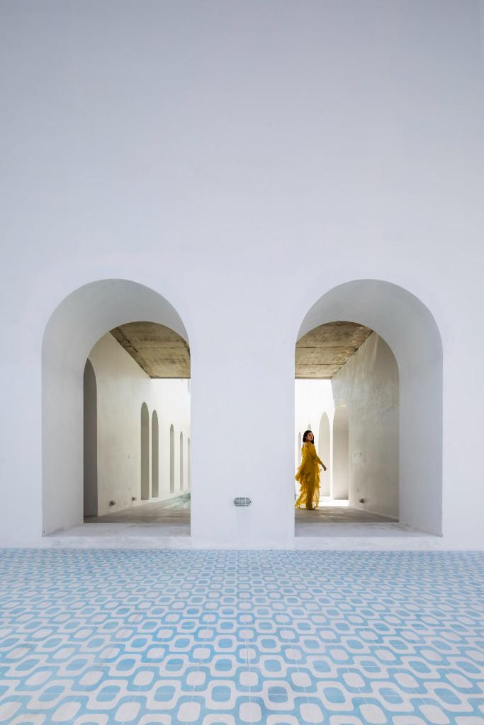Inside the Santorini-inspired white mansion at the shore of Van Phong Bay