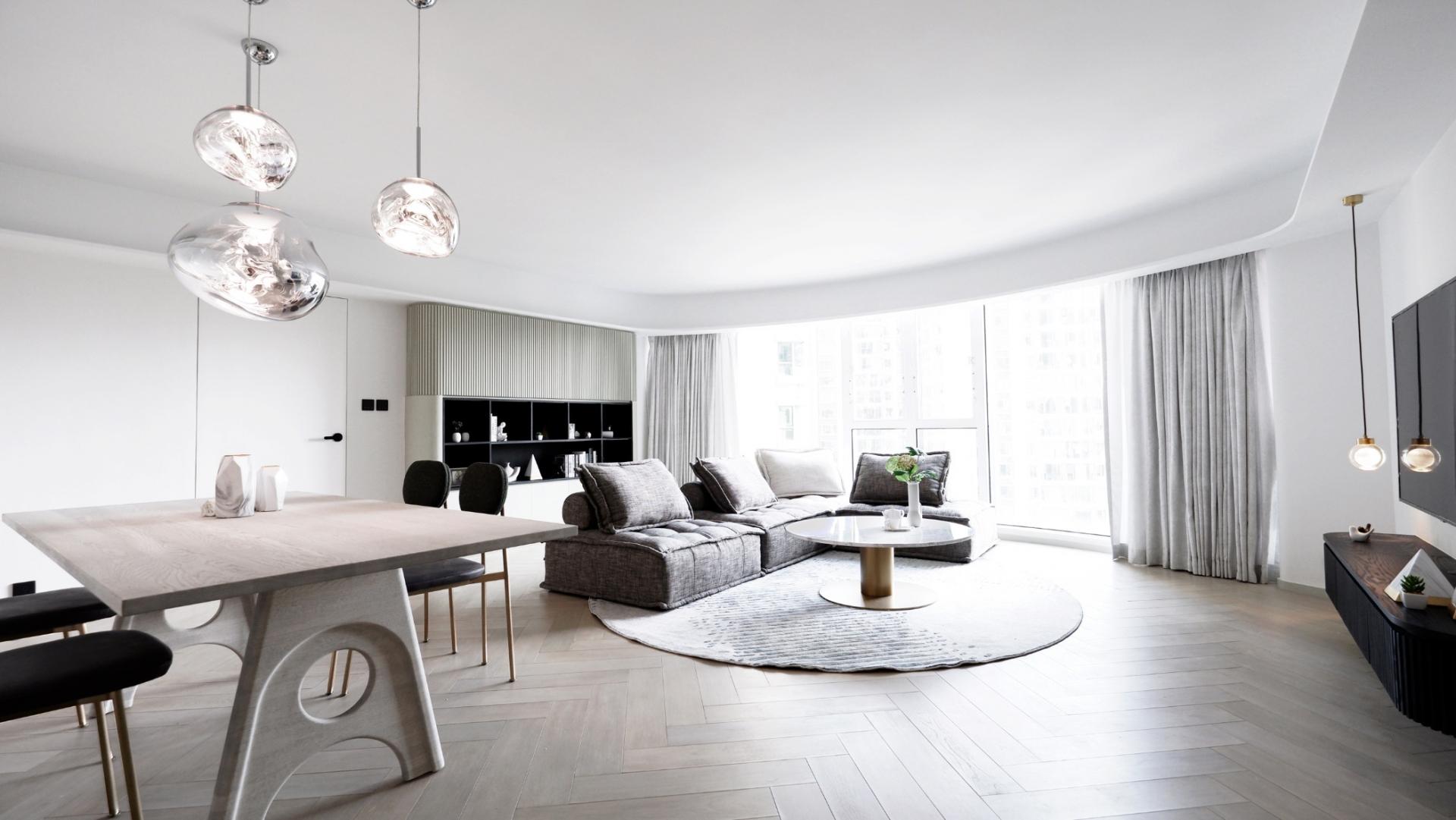 This Hung Hom, Hong Kong home is sleek and stylish in B&W.