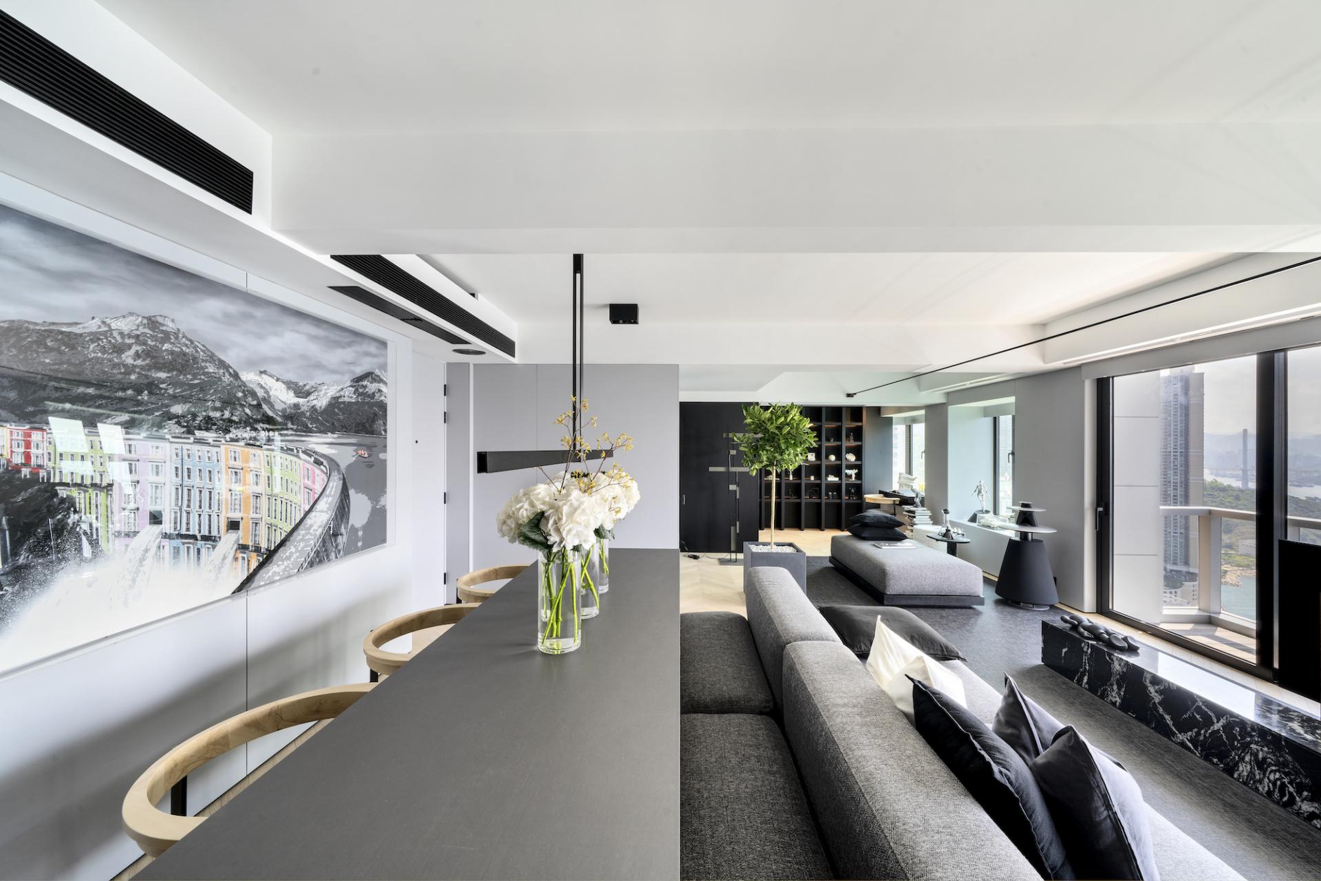 This Black and White Duplex is a Masterclass in Mono Interiors