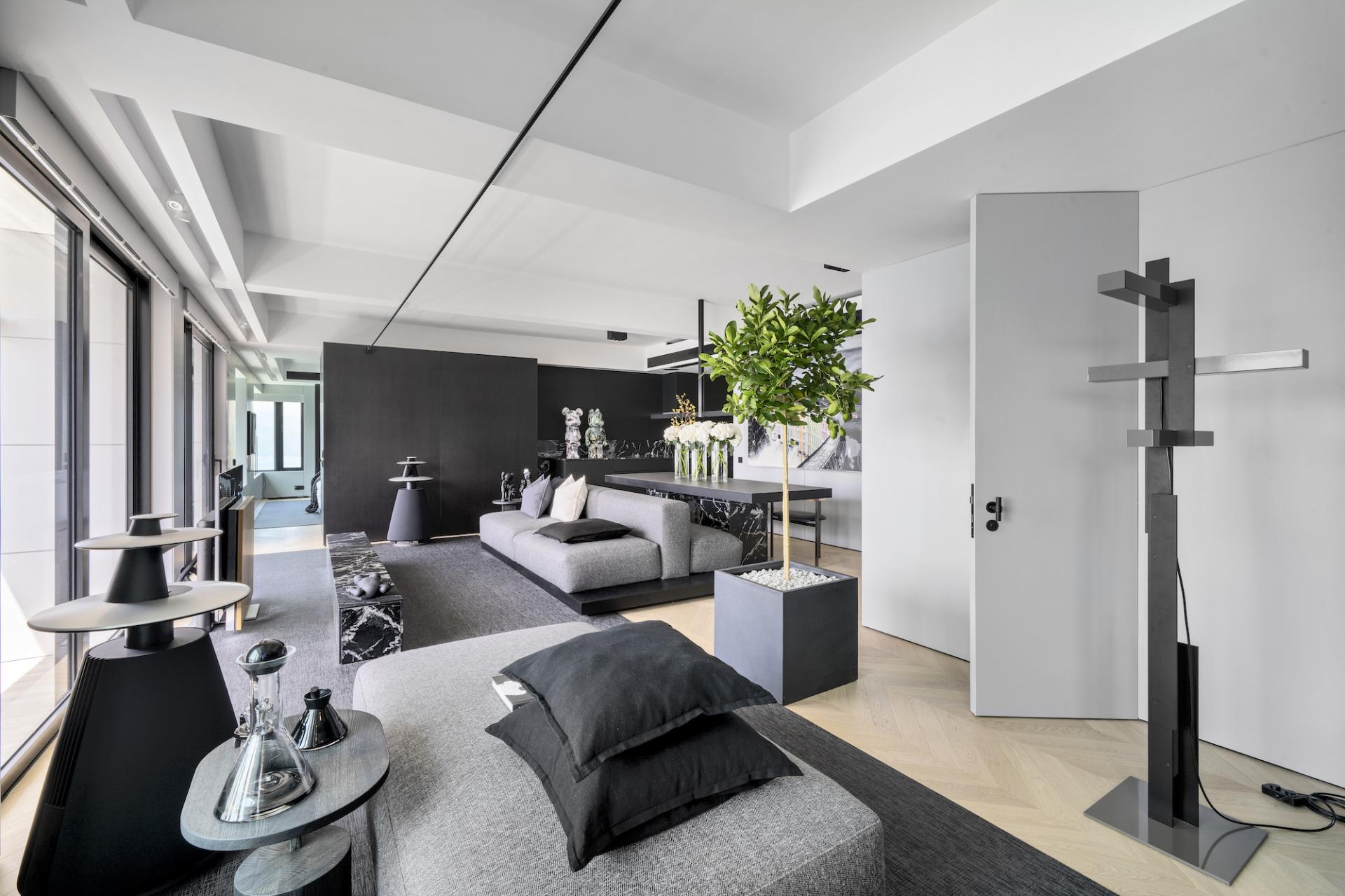 This Black and White Duplex is a Masterclass in Mono Interiors