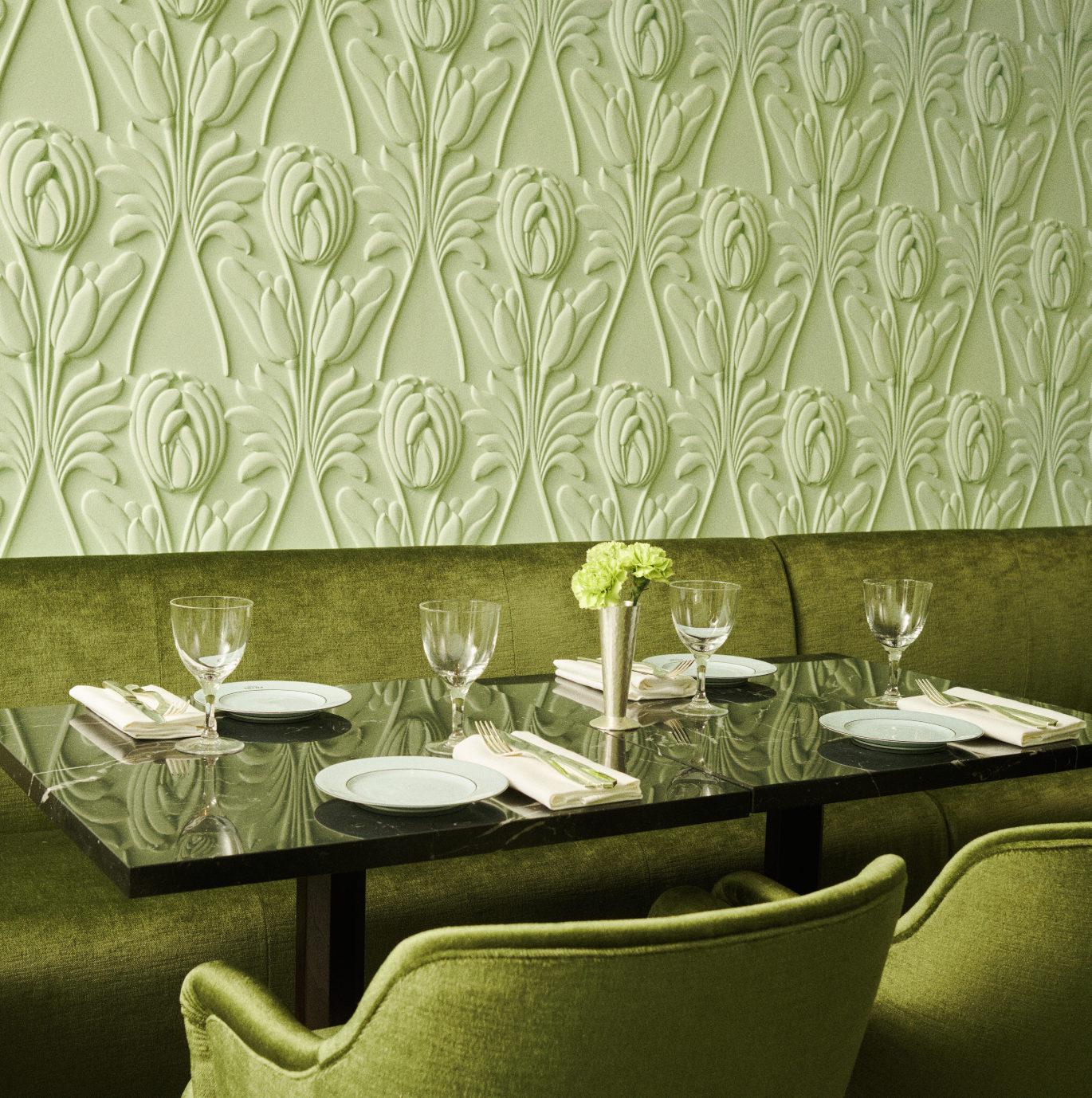 This week Prada opened a mint-green cafe at Harrods
