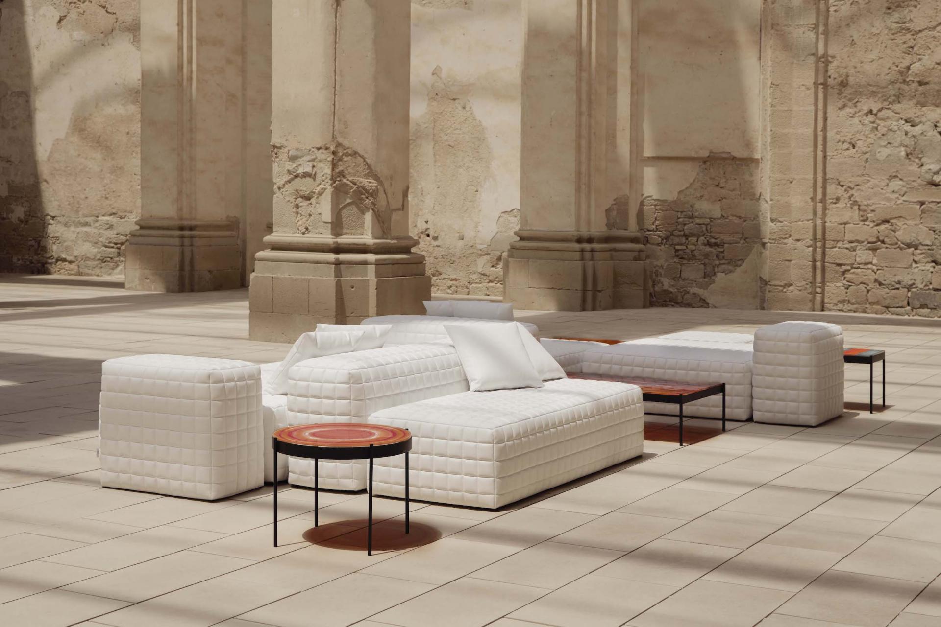 Gandia Blasco's Erno Collection Features Stylish Geometric-Shaped Cushion Poufs That Enhances Outdoor Spaces