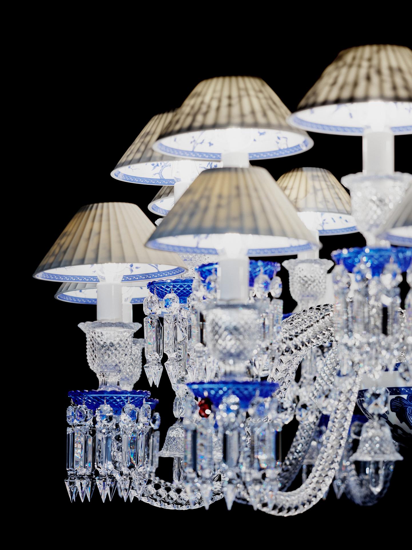 Steve Leung and Baccarat Debut Exclusive Blue-and-White Porcelain Chandelier