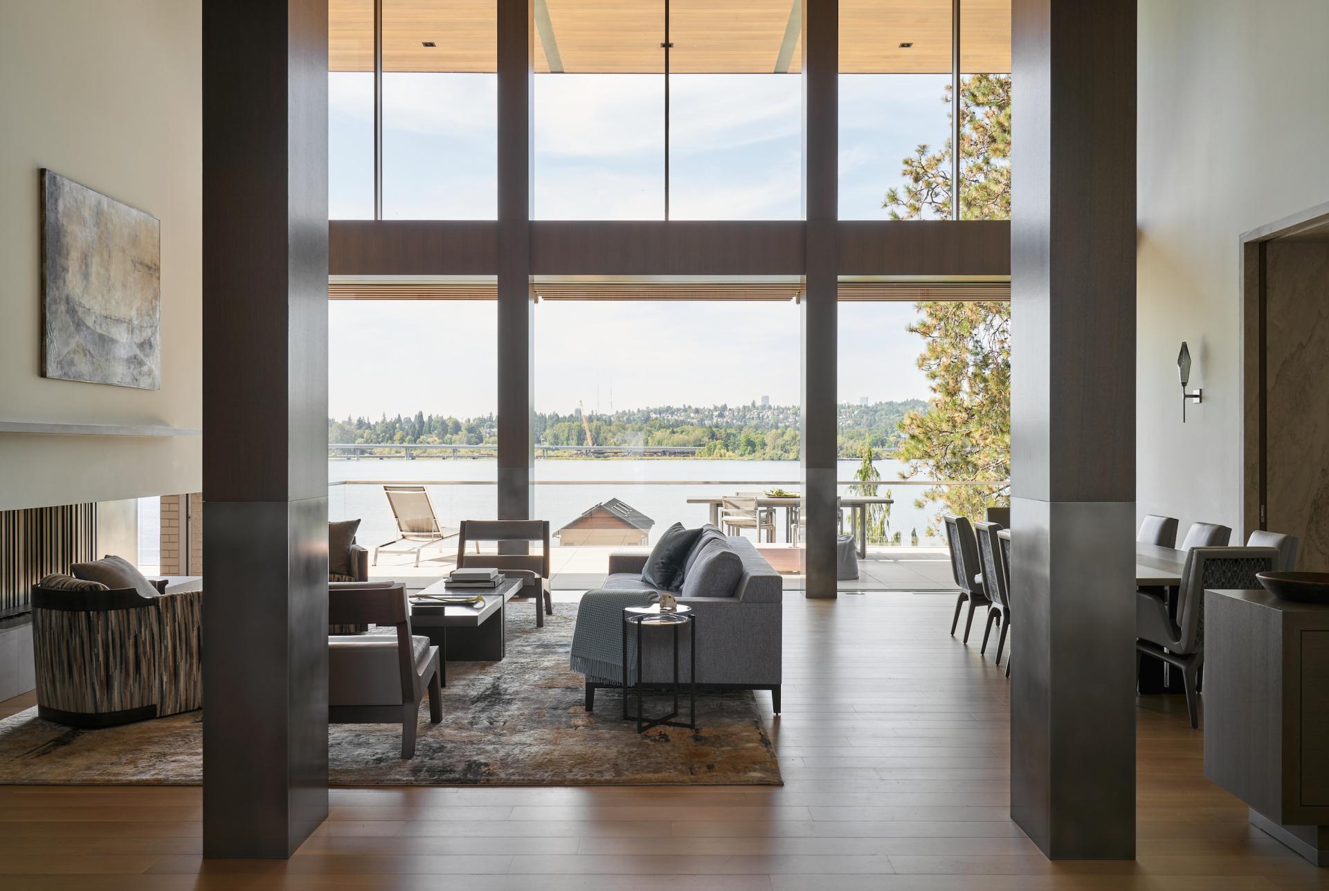 A Stunning 12,000 sq. ft. All-Glass, Two-Story Lake House in Seattle